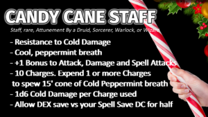 D&D Christmas Magic Item - Candy Cane Staff